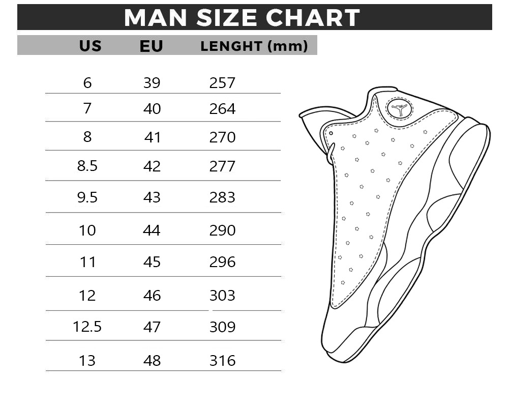 Man Size Chart