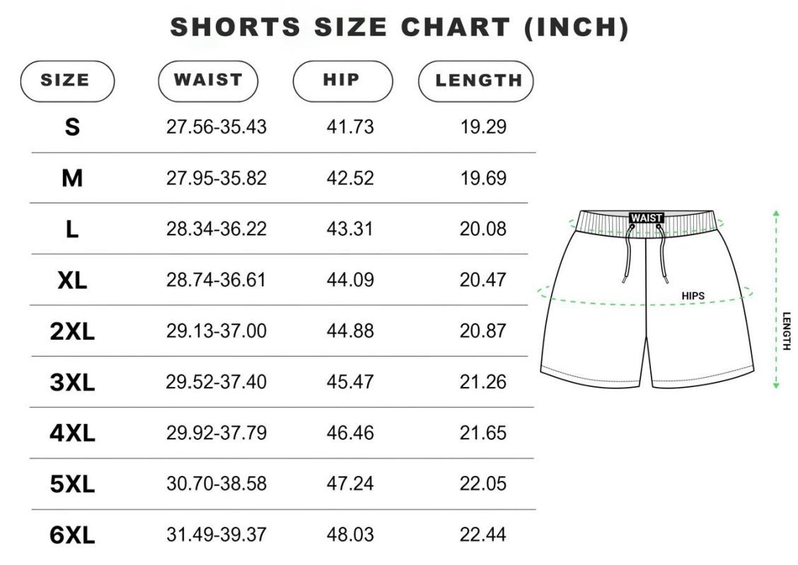 Size Chart Shorts